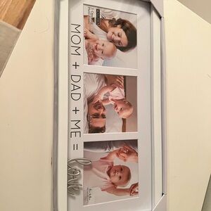White Family Photo Frame with Silver Accents